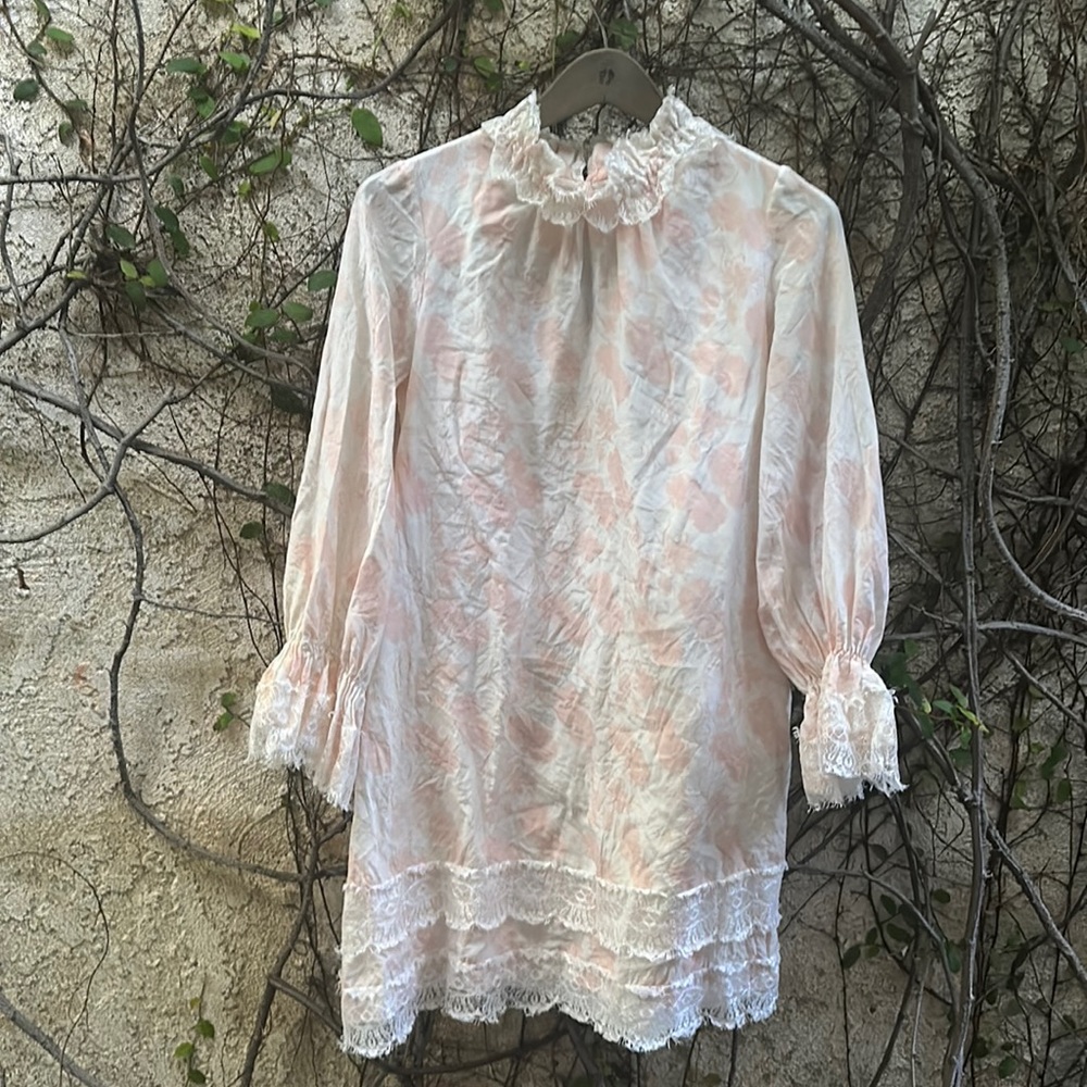 Athena Procopiou Floral  Print Drop Waist Dress